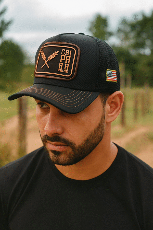 Boné Caipira Prime Preto | Agrocowntry Estilo Raiz