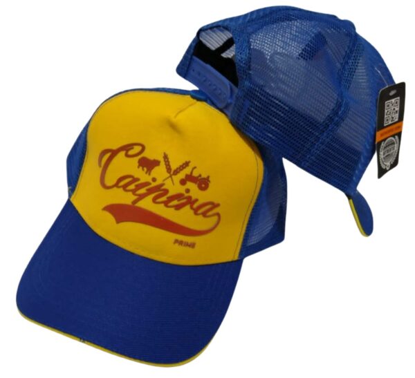 Boné Agrocowntry: Caipira-Prime-azul-pscina-amarelo.