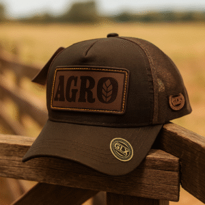 Boné agro marrom country Agrocowntry trucker com courino Premium.