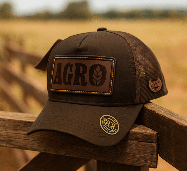 Boné agro marrom country Agrocowntry trucker com courino Premium.