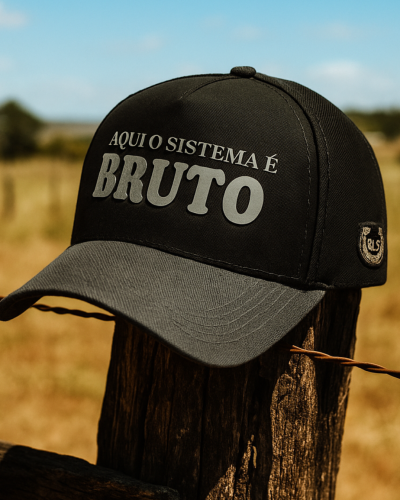 Aqui o sistema é bruto preto Boné :Aqui o sistema é bruto preto.