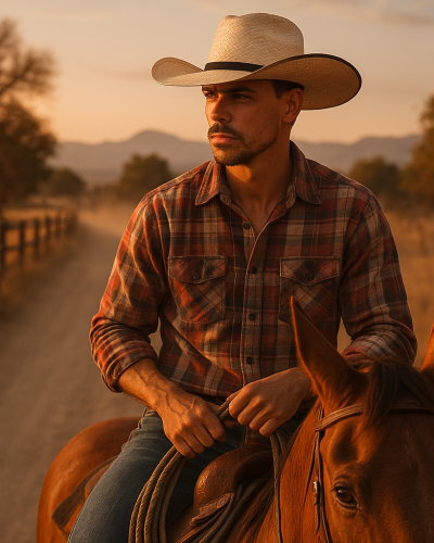 Chapéu de Palha Cowboy Pressão Rural - Autêntico Estilo Americano